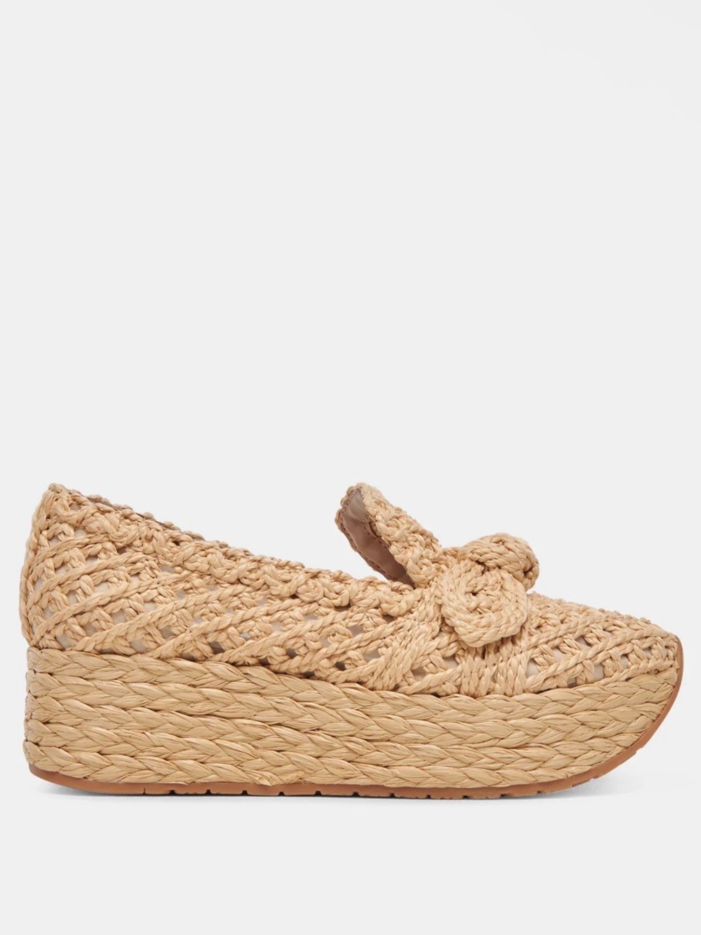 Dolce Vita Jaka Espadrille Wedge LT Natural Raffia Bow Shoes Size 8 BNWB - Picture 5 of 15